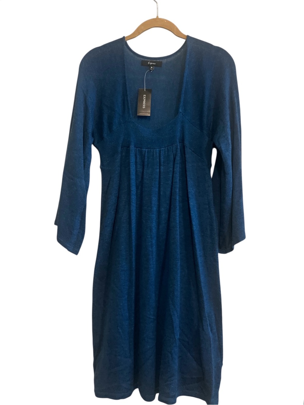 Express Women's Blue Knit Tunic/ Mini Sweater Dress Size Medium